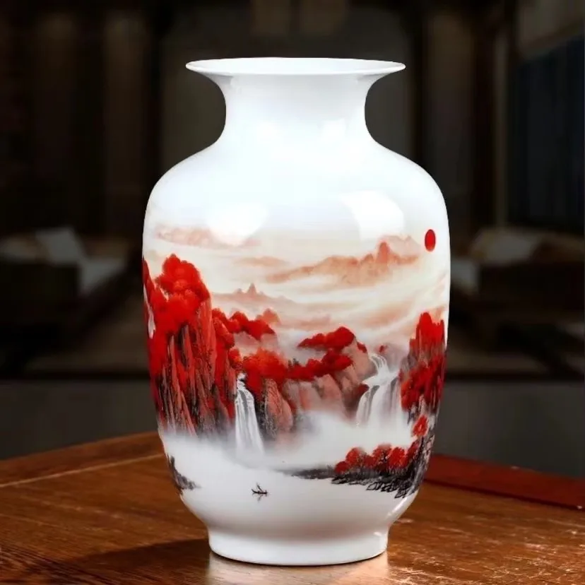 景徳鎮陶磁器花瓶ヴィンテージ中国の伝統的な花瓶家の装飾動物花瓶細かい滑らかな表面の家具用品