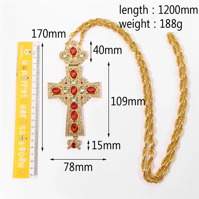 Pectoral Pendants Jesus Cross Orthodox Church Crucifix Religious Icon Byzantine Art Holy Cross For Priests Pendant Long Necklace