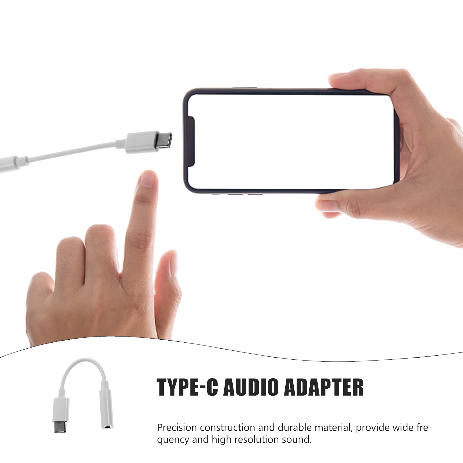 

4 Pcs Type Adapter Cable White Earphone Converter 3.5mm for Smartphone Laptop Headset High Resolution Sound