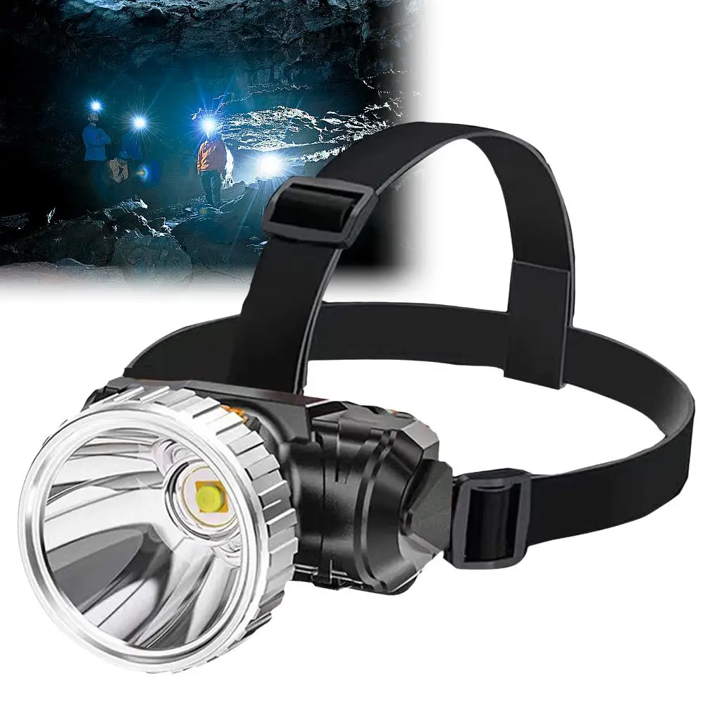 Mini lampada frontale a LED Torcia portatile ricaricabile montata sulla testa a 4 livelli per la pesca in campeggio avventuroso all'aperto S8J7