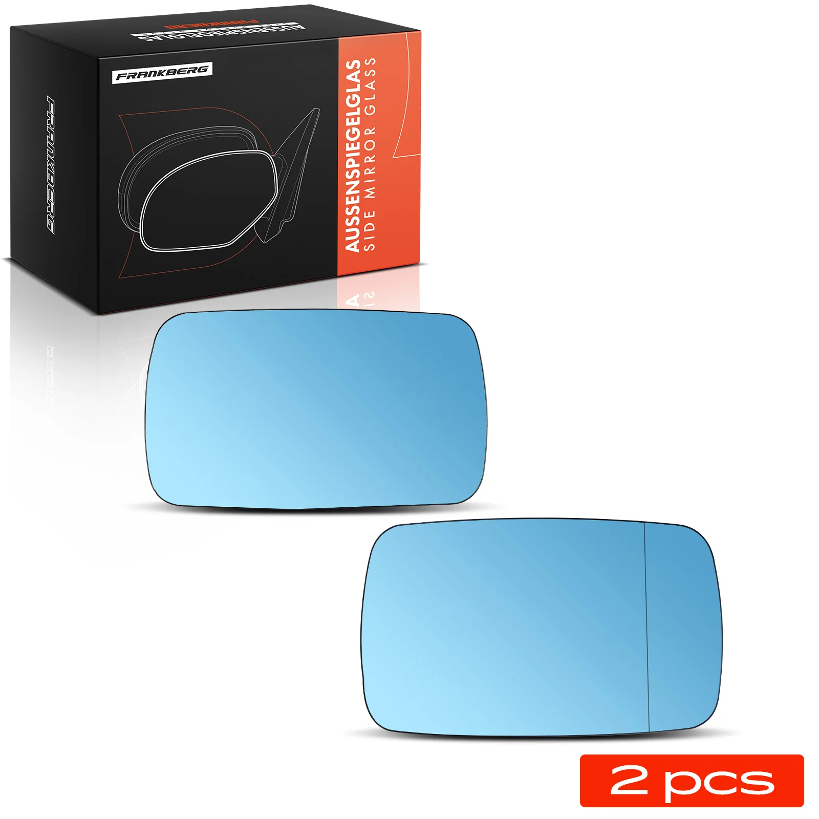 Frankberg 2x Spiegelglas Außenspiegel Vorne Links Rechts für BMW 3er E30 E36 5er E34 51161901170 51168119161 51168119719