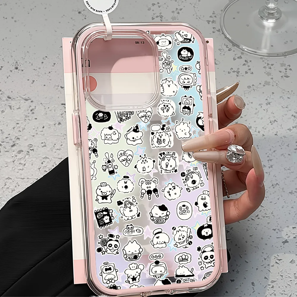 Small Cartoons Print Phone Case For Samsung A57 Case Galaxy A37 A36 A07 A06 A05 S26 Ultra S25 S24 Silicone Kitten Puppy Cover
