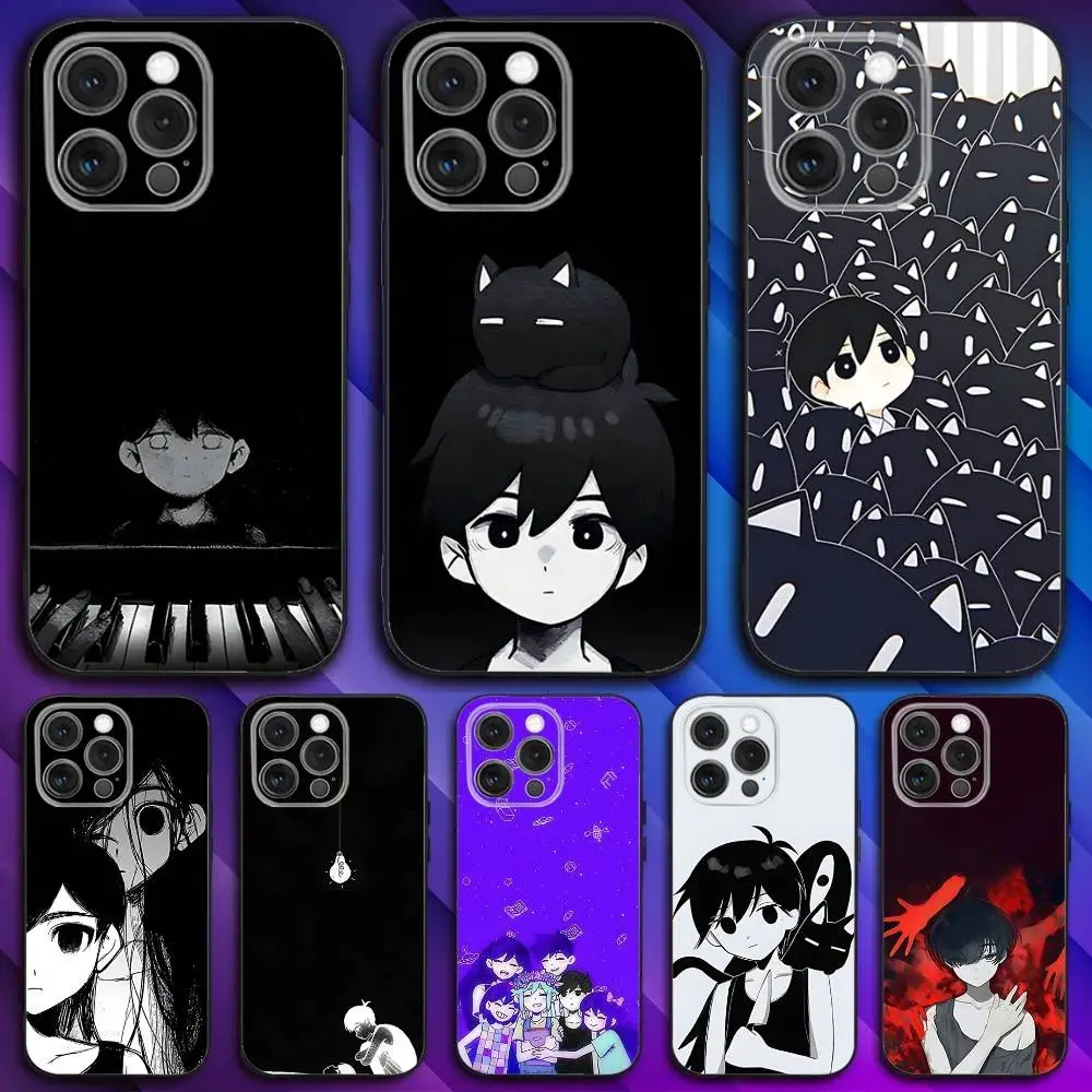 

O-Omori Game Phone Case For iPhone 16,15,14,13,12,11,Pro,Max,Plus,X,XS,SE4,E,Mini,Soft Black Case