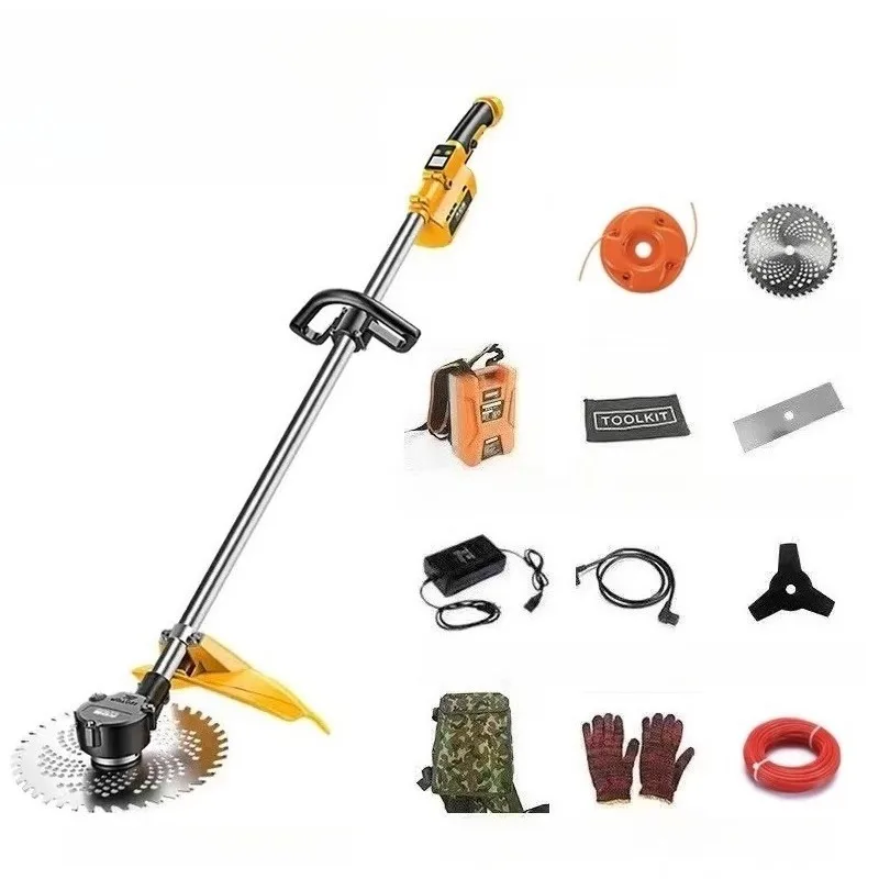 

Electric lawn mower rechargeable outdoor small lithium battery weeder backpack high power orchard land reclamation harvester