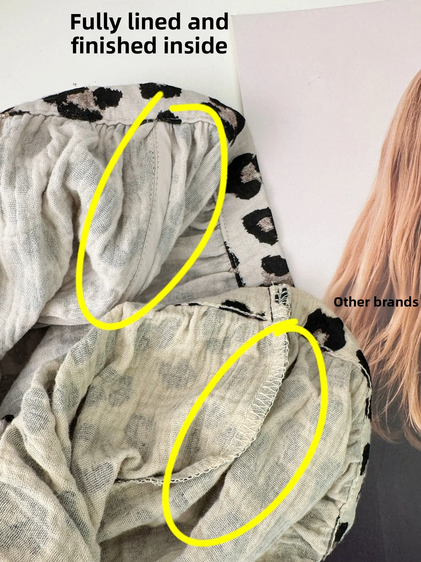 Anneena fil de coton bébé niveau imprimé léopard respirant décontracté anti-moustique ample jambe large pantalon femmes été neuf Points