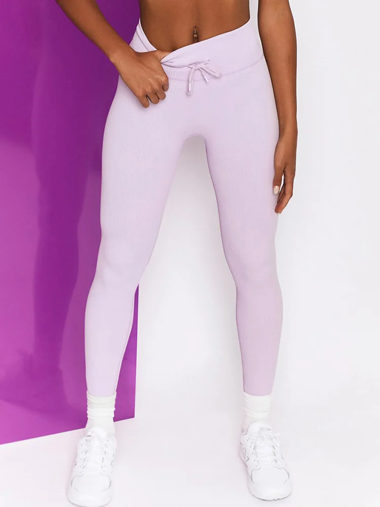 

Leggings de yoga com nervuras calças esportivas mulher sem costura yoga calças controle da barriga ginásio fitness legging push