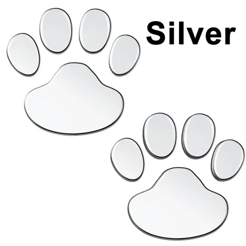 1Pcs/Set 3D Animal Dog Cat Bear Foot Prints Car Sticker Cool Design Paw Footprint Decal Car Stickers Silver Red Black Golden