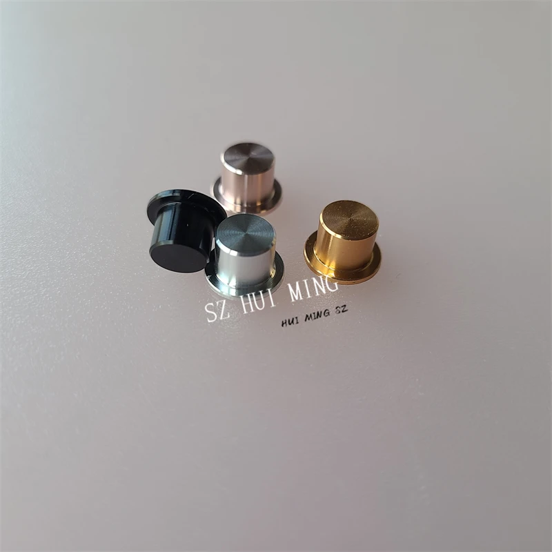 10Pcs Solid Aluminum Key Cap Knob Car Metal Konbs Silver 9.7*6.5Mm Audio Amplifier Button Decoder Tact Switch Cap Power Tactile