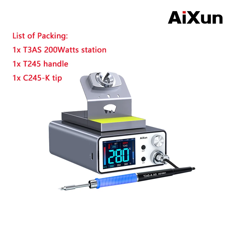 JC AiXun Integrated Soldering Station T3AS T3BS with Handle Welding Iron Tips Electric for Phone BGA Soldering Iron Repair Tool