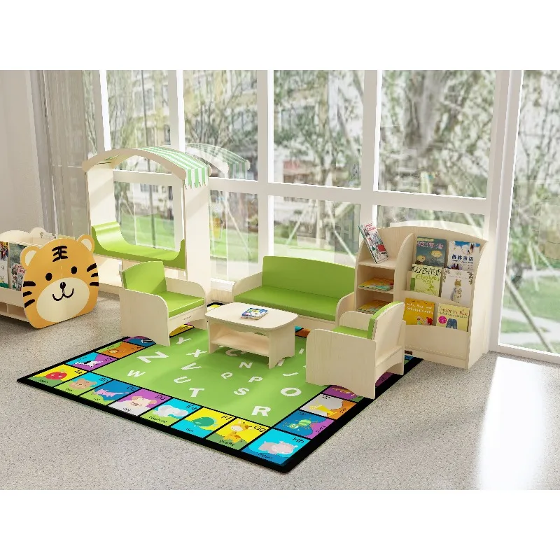 Furniture, Montessori Kindergarten, Early Learning Center, Kindergarten Table and Chair Set, Wooden Kindergarten Design