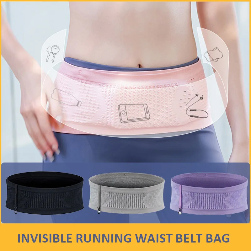 

Seamless Invisible Running Waist Belt Bag Gym Bags Multi-function Mobile Phone Holder Outdoor Portable Elastic Run Cycling Bag
