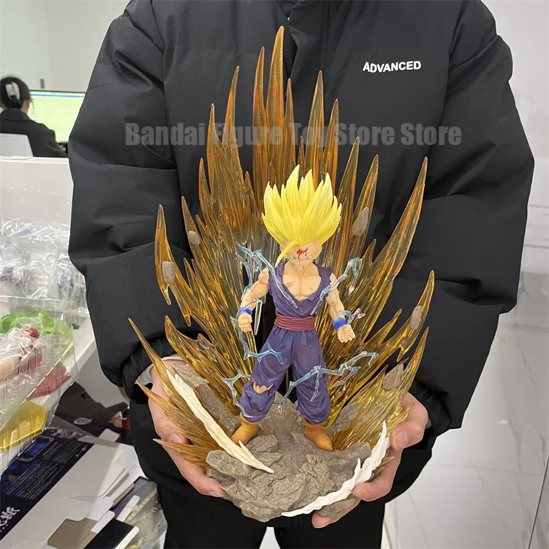 38cm Anime Dragon Ball Figure Super Saiyan Son Gohan Pvc Action Figure With Special Effect Collection Desktop Statue Toys Gifts