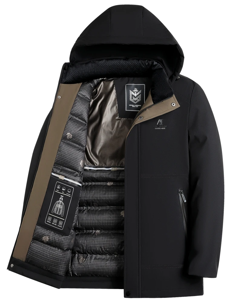 Thickened Cotton Jacket for Middle-Aged And Elderly Men Warm Winter Coat Casual Style Long Sleeve Zipper Closure  Color