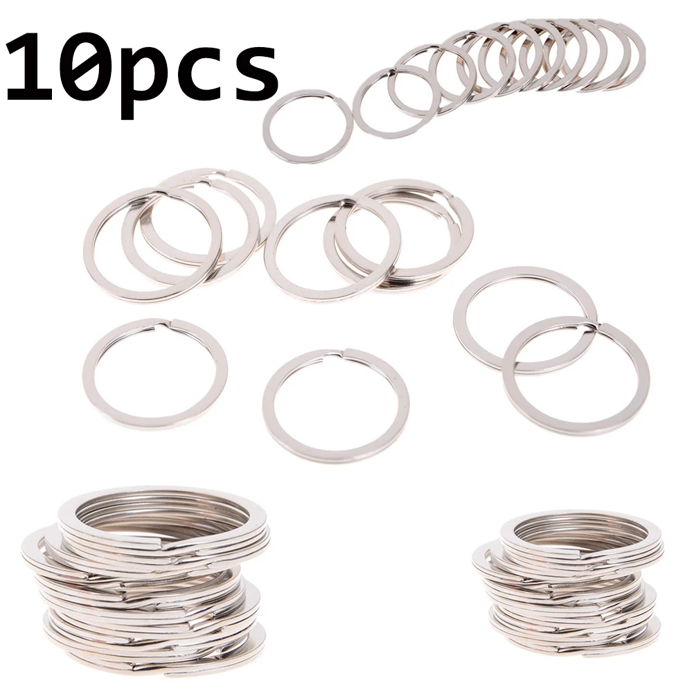 10 Pcs / Lot DIY Key Ring Metal Silver Nickel Split Key Ring Keyring 25mm Connectors Stainless Steel