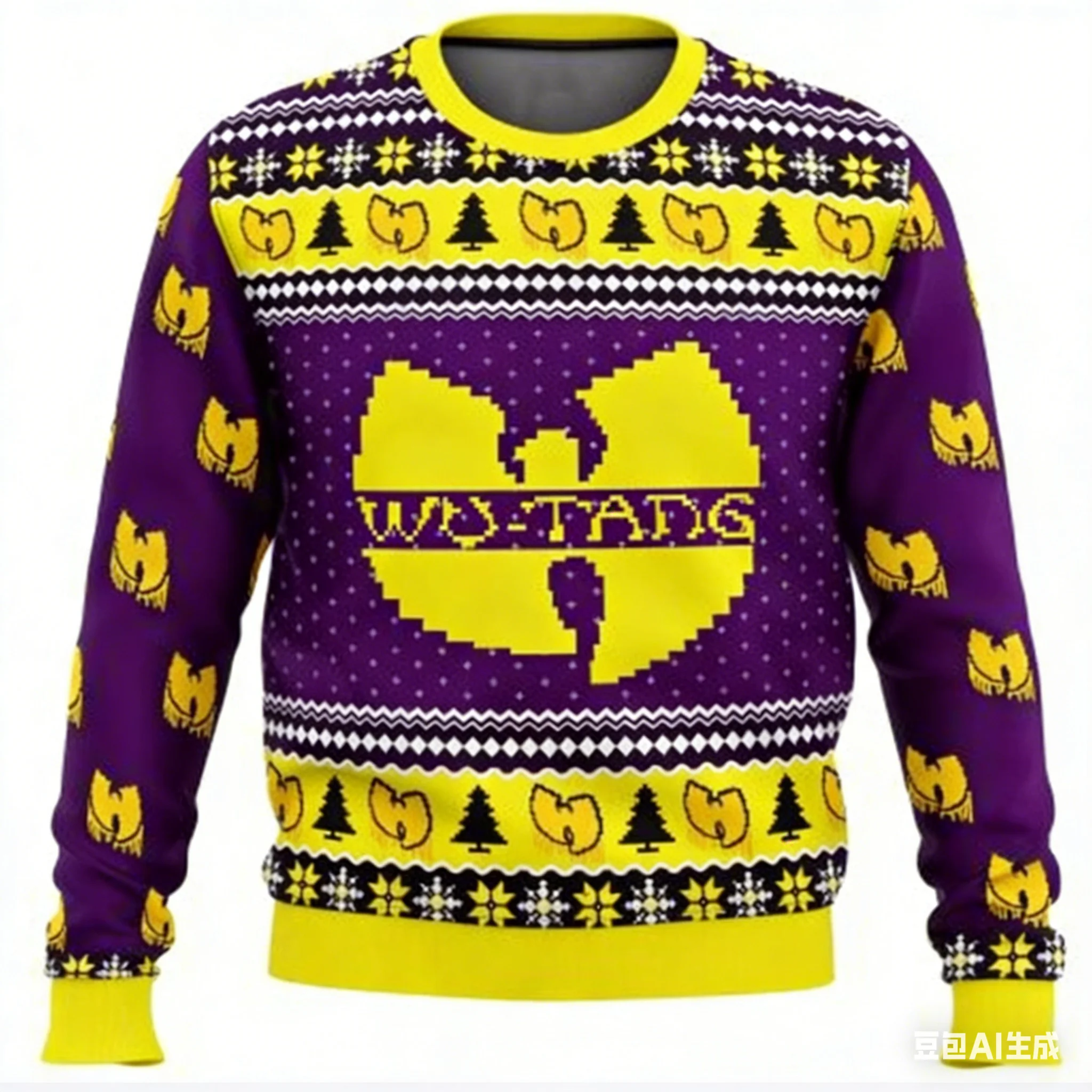 نعم، هذا هو وقت عيد الميلاد يو وو تانغ عشيرة الموسيقى 2026 موضة جديدة عيد ميلاد سعيد الرجال والنساء تي شيرت بأكمام طويلة