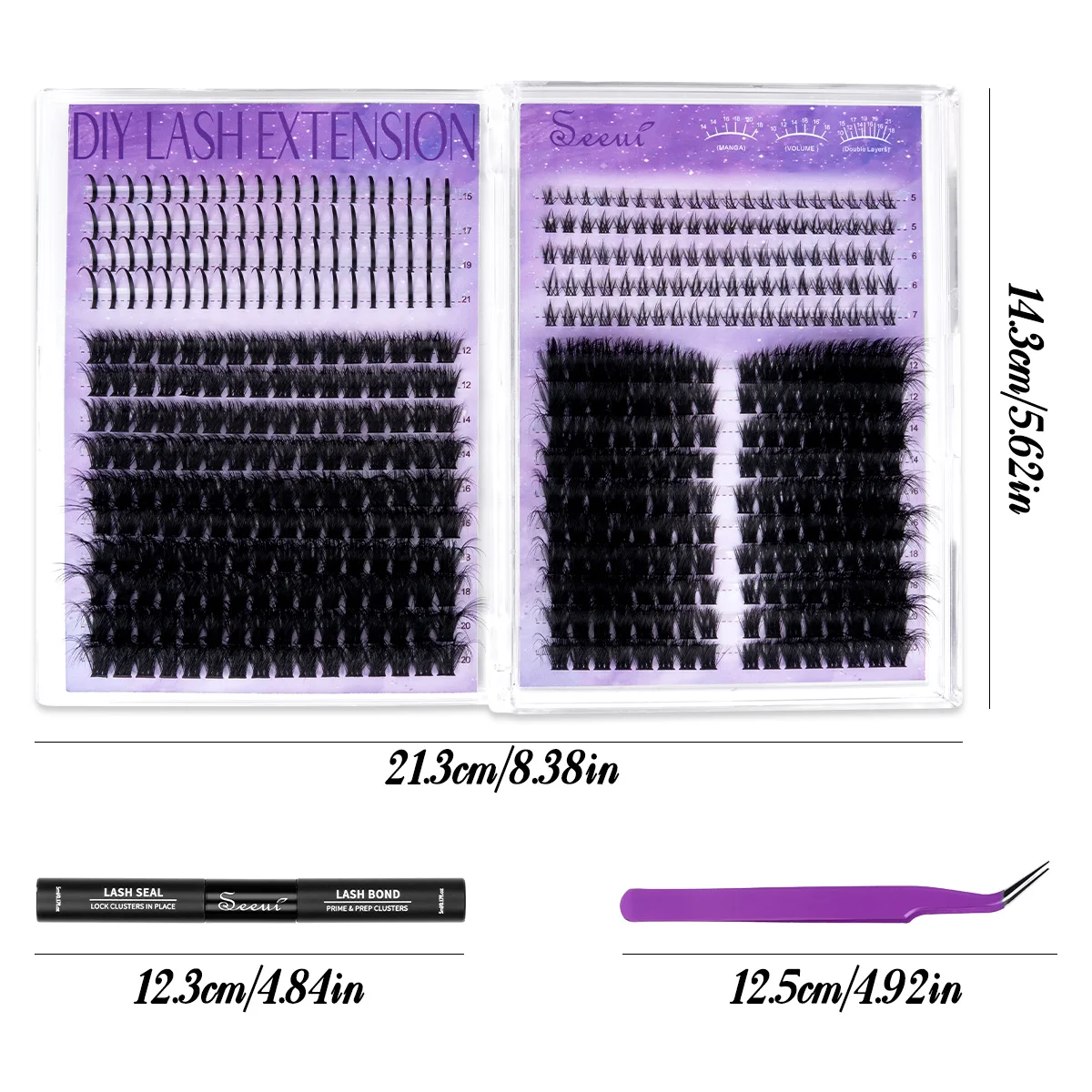 Wimpern-Cluster-Set D-Curl Wispy Wimpernverlängerungen Spiky Wimpern Untere Wimpern mit Kleber Anfängerfreundlich für Tägliches Tragen & Partys – Detail 4