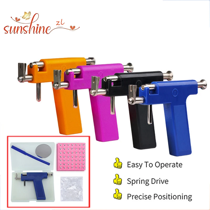 Professional Ear Piercing Gun Tool Set Professional Ear Piercing Gun Tool Set 98pcs Ear Studs Steel Ear Nose Navel Body Piercing