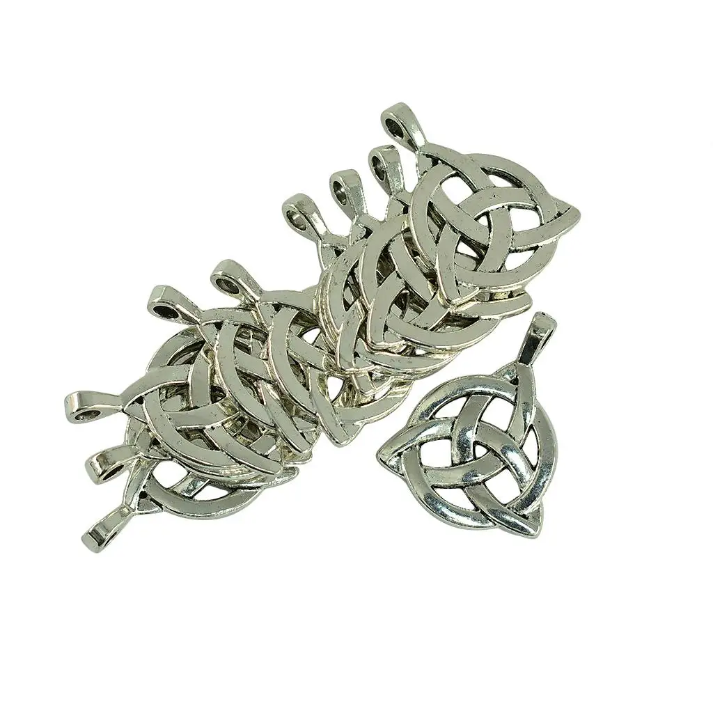 Knot Shaped Charm Pendant Antique Silver Zinc Alloy for DIY Jewelry Necklace Making and Creative Crafts