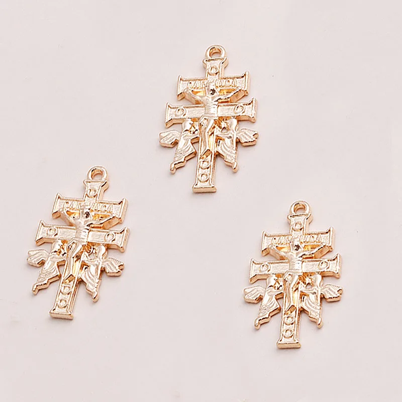 Leslie 10 Stück Vintage Gold Silber Farbe Jesus Kreuz Charms für Schmuckherstellung Punk Hip Hop Crucifx Anhänger Halskette Frauen Männer Diy – Detail 6