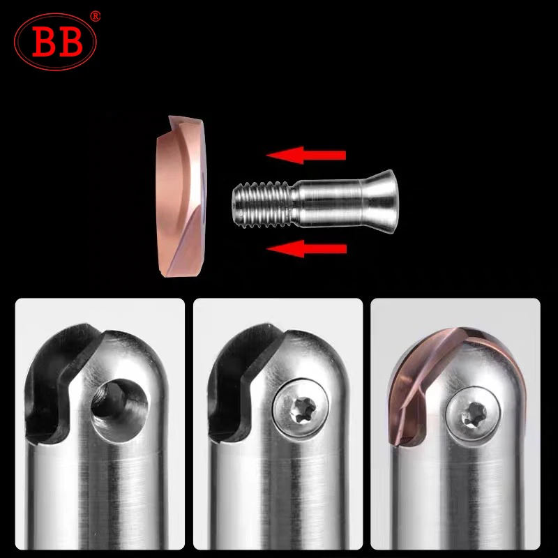 BB Ball End Mill Indexable Milling T2139 P3200 Finishing Machining Tool Holder C16 C20 Diameter High Precision CNC Metal Cutting