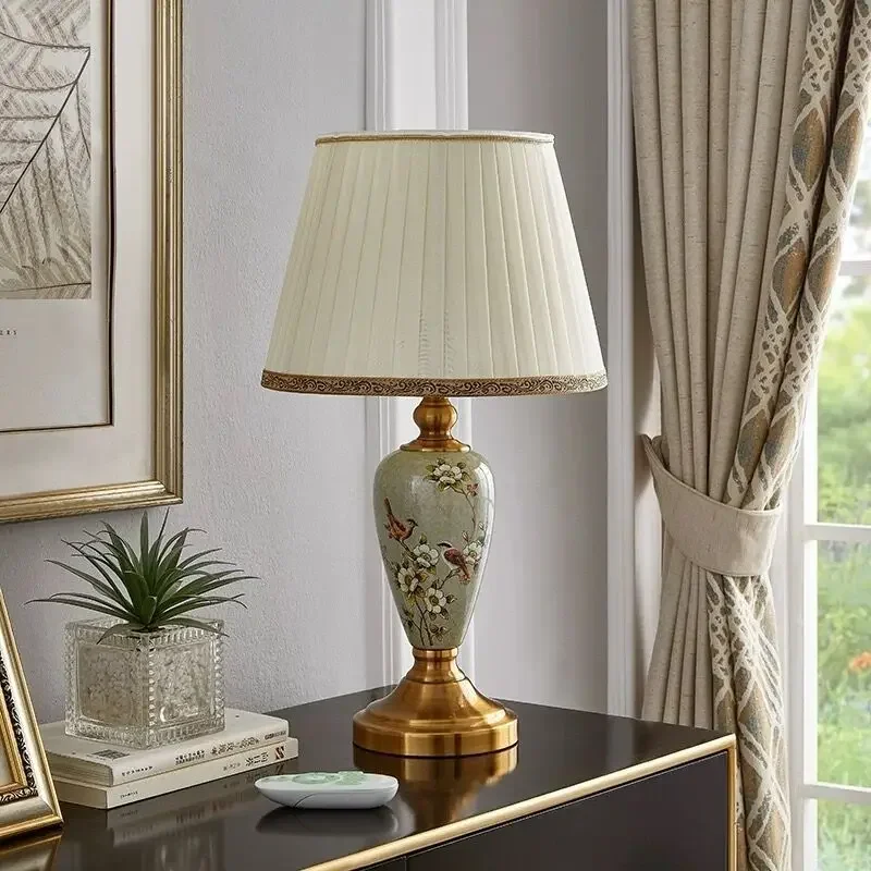 DORIAN Modern Ceramics Table Lamp LED Creative Dimming Remote Control Desk Light for Home Living Room Bedroom Bedside