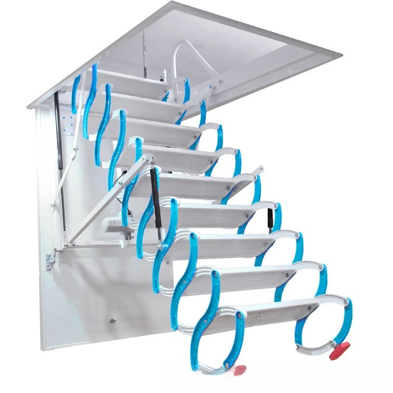

Attic telescopic folding invisible multi-function villa lifting duplex can be indoor stretching simple ladder
