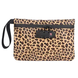 Leopard Print Smoking Stash Bag Combination Lock Odor Proof Herb Tobacco Pouch Case Bag Cigarette Smoking Bag Smoking Pipe Bag