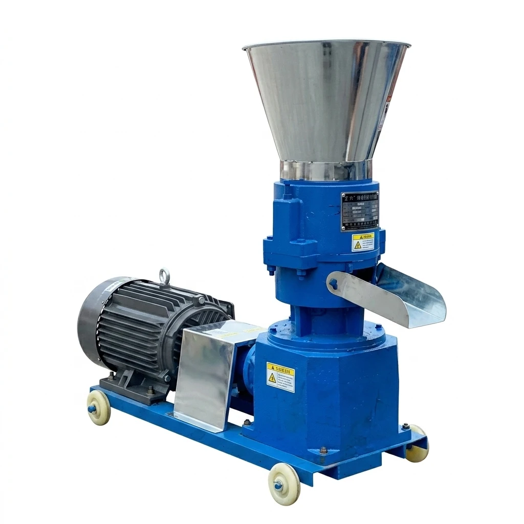 Small Wood High Motor-Driven Poultry Chicken Fish Pig Goat Cattle Cat Animal Pellet Manufacturing Feed Processing Machine