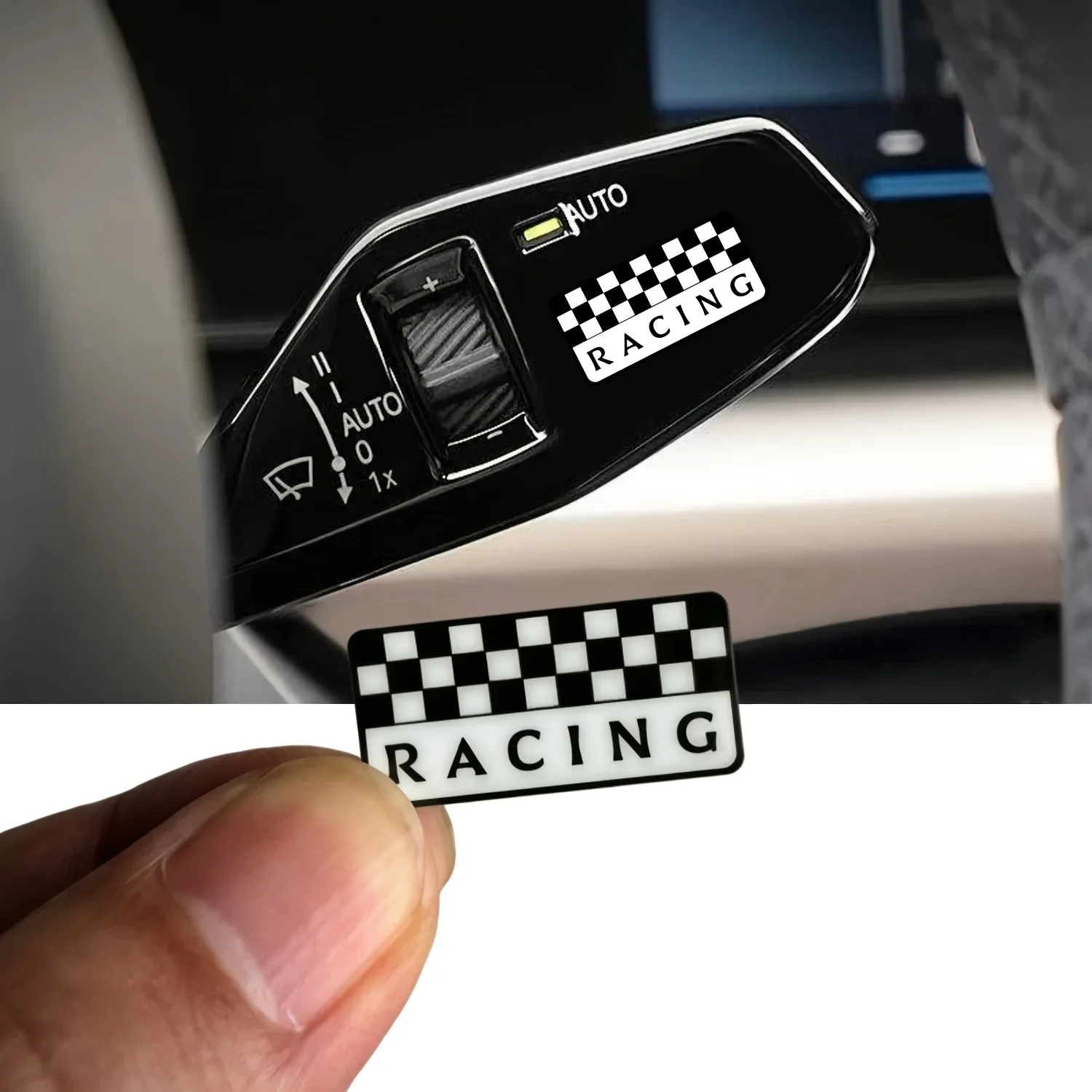 4pcs Checkered Flag JDM Racing Vinyl Waterproof Badge Sticker Decal for Auto Window Bumper Car Exterior Styling Decor