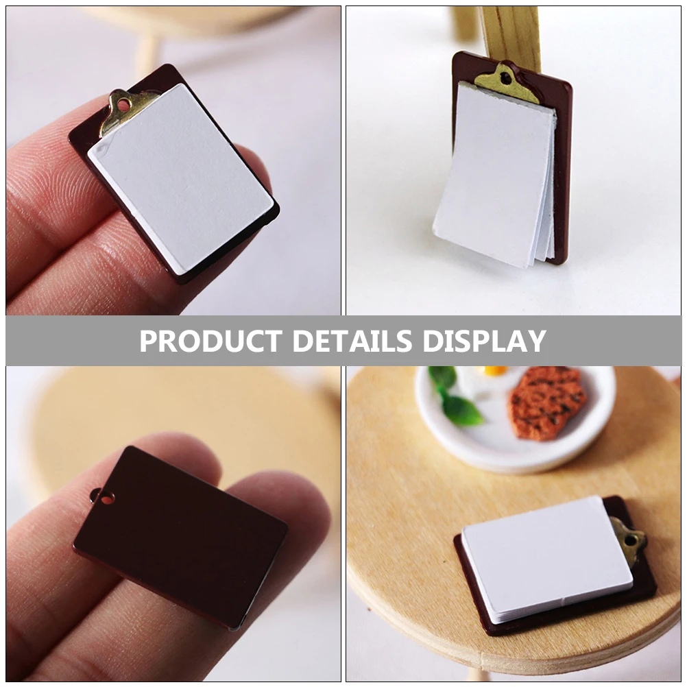 

2Pcs Miniature Writing Board Simulation Clipboard Doll House Accessory Mini School Supplies