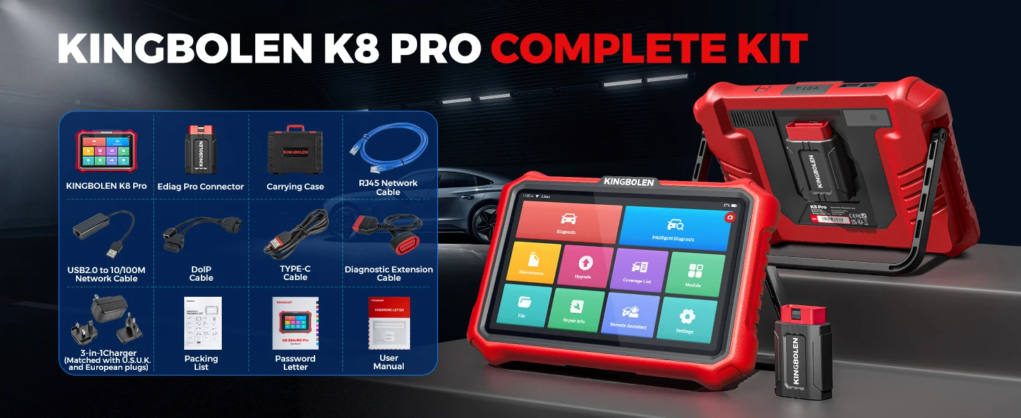 Lebenslanges kostenloses Update 2026 KINGBOLEN K8 Elite K8 pro Bidirektionales Auto-OBD2-Diagnosegerät, CANFD DOIP 34+ Reset ECU-Codierung – Detail 17
