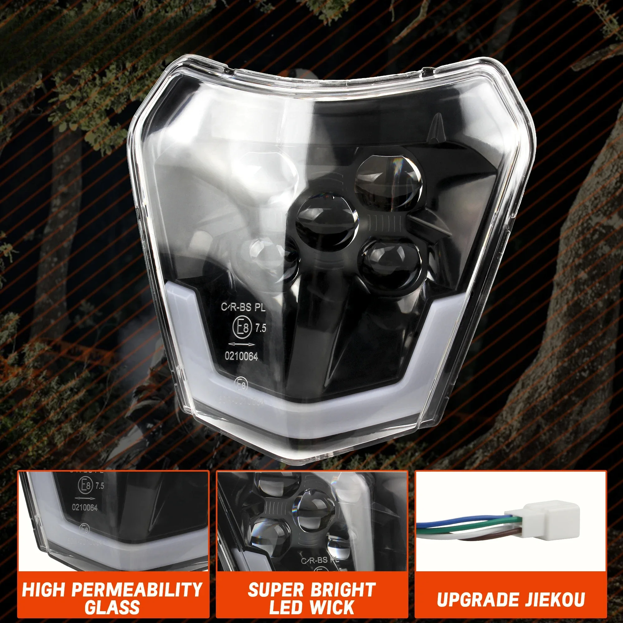 

for KTM EXC Motorcycle Led Headlight XC SX XCW SXF XCW Supermoto Head Lamp Fairing Dirt Bike Motocross Enduro Accessories