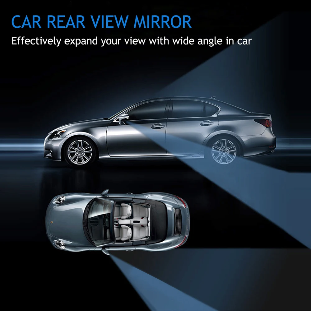 2pcs 360 Degree Adjustable Glass Frameless Car Rearview Rear View Mirror Reversing Wide Angle Auxiliary Blind Spot Mirror