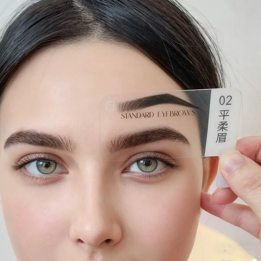 6 Pairs 12 Styles Eyebrow Shape Try-On Card Microblading Mapping Tool Reusable PMU Stencil Professional Brow Shaping Guide Tool