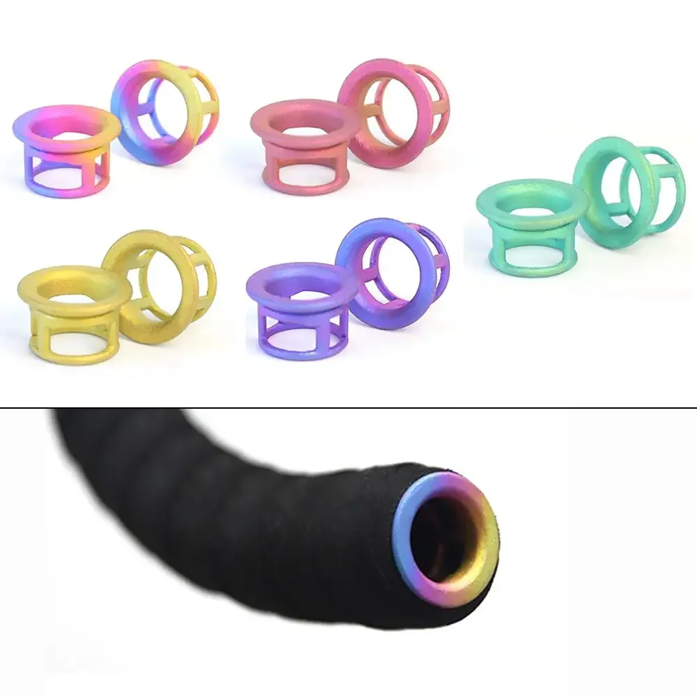 

2 Pcs Bike Handle Bar End Cover 2.5x1.5cm Ti Alloy Lightweight 3D Printing End Cap For Road Bicycle Drop Handlebars Accessories