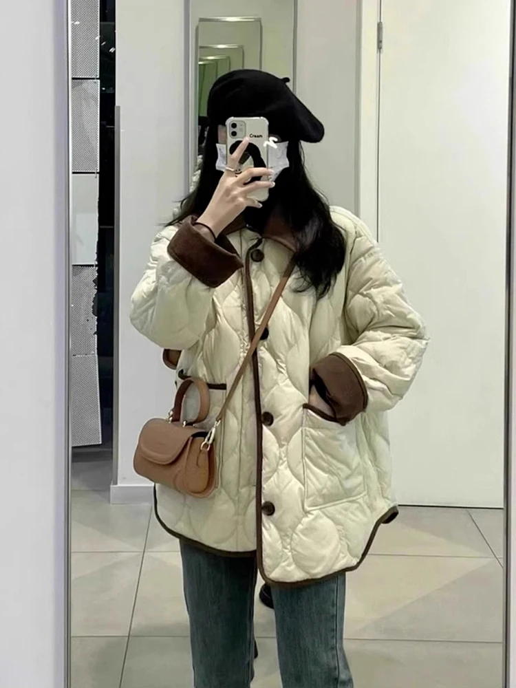 

Американское ретро-цветное хлопковое джатовое женское зимнее теплое супер красивое хлопковое пальто Sophistie в американском стиле ретро...