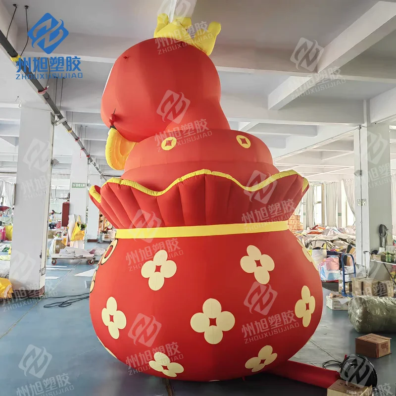 Chinese lucky inflatable snake gold coin snakes crown hat red cartoon animal shop store advertising activity decoration