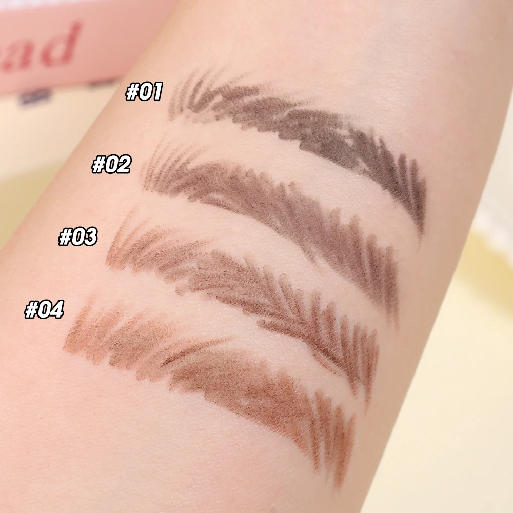 Crayon à sourcils professionnel à double tête avec pinceau, longue durée, sans bavures, forme de contour sauvage, maquillage naturel pour les yeux