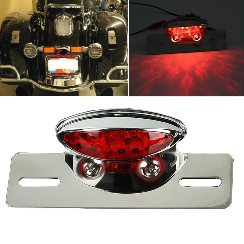 

1Pcs Universal Motorcycle Tail Light Red Day Running Brake License Plated Light