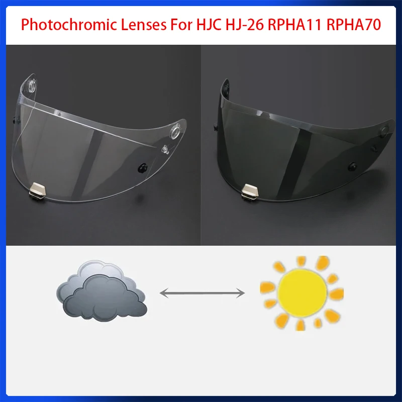 

Photochromic Lenses Helmet Shield Lens for For HJC HJ-26 RPHA11 RPHA70