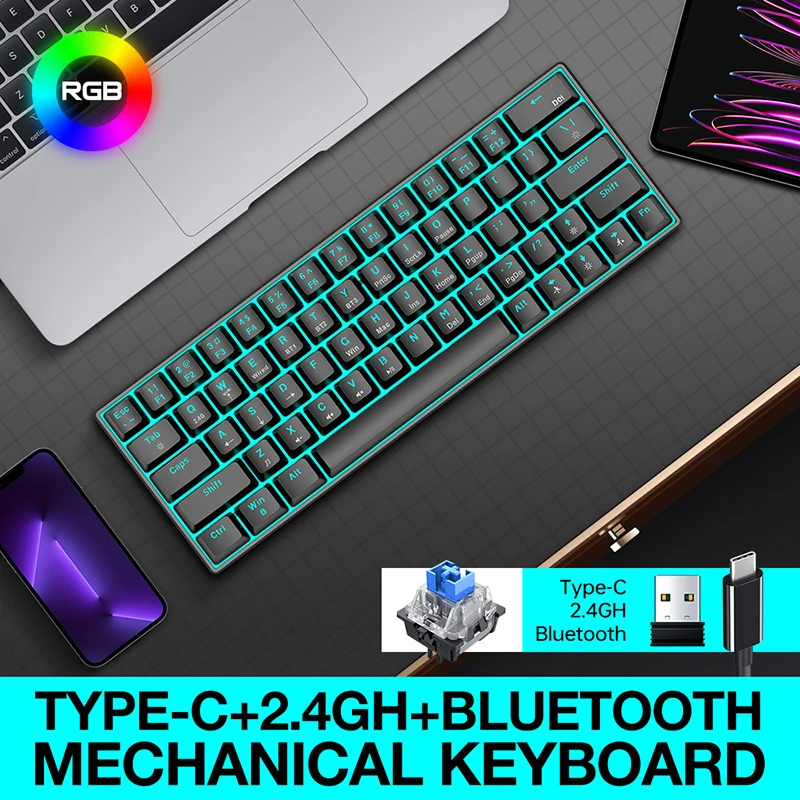 2024 Keyboards Home Desktop New T16 Game Keyboard Iron Plate Colorful Glowing USB Wired Computer Accessories