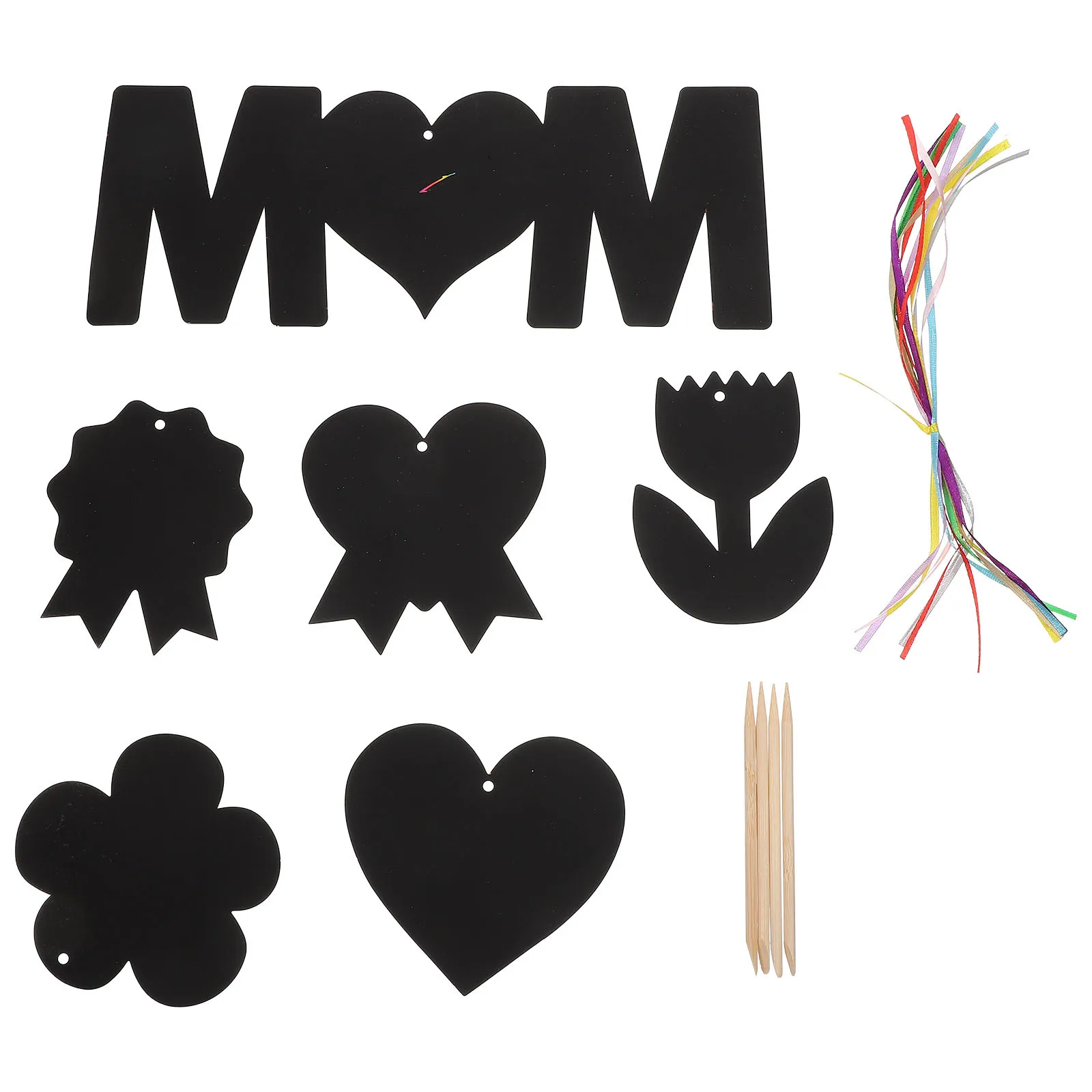 1 مجموعة عيد الأم خدش ورقة الإبداعية للأطفال DIY حزب شنقا الديكور الأسود خدش قبالة عيد الأم الحرفية