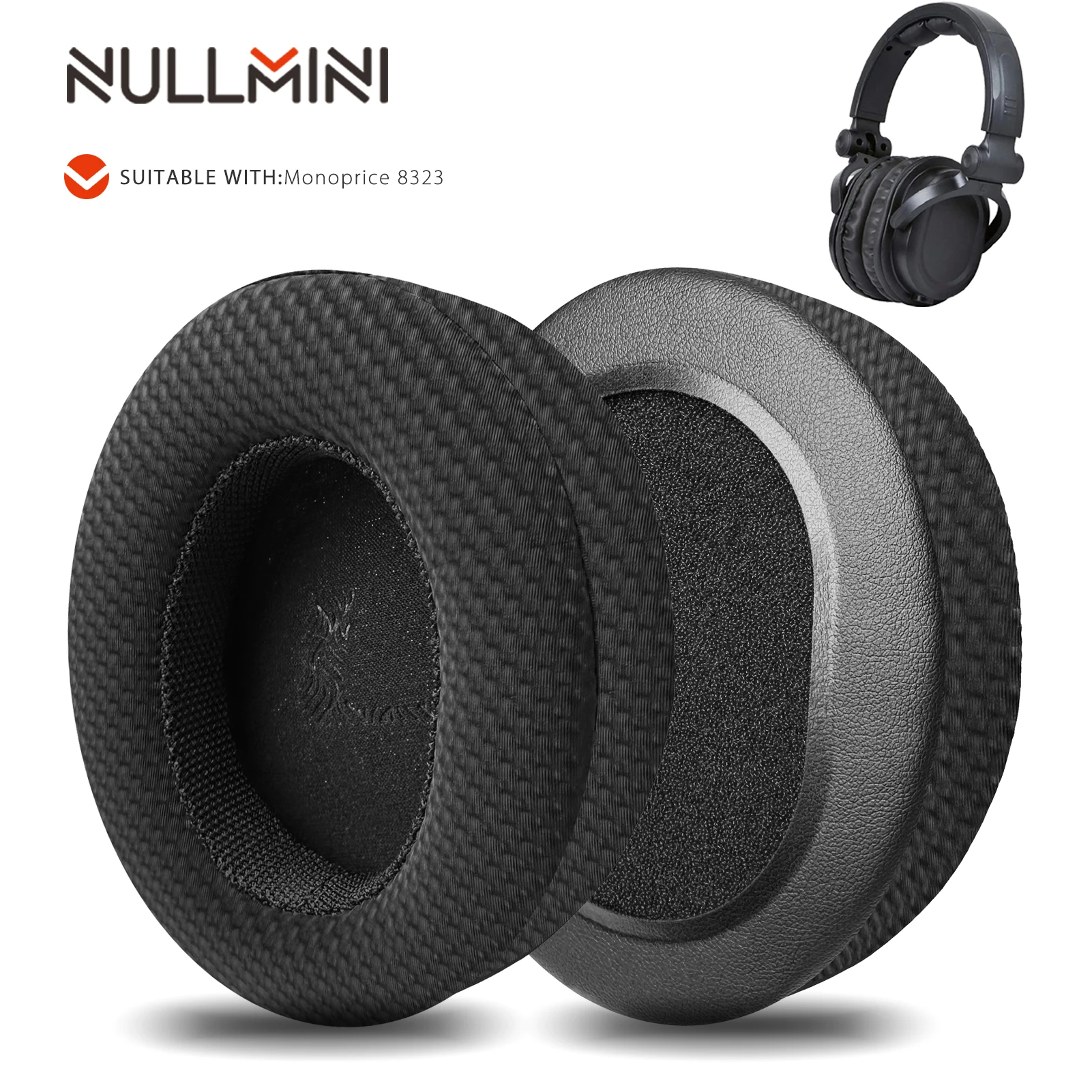 Nullmini Replacement Earpads for Monoprice 8323 Headphones Cooling Gel Ear Pads Cushion Earmuffs Sleeve