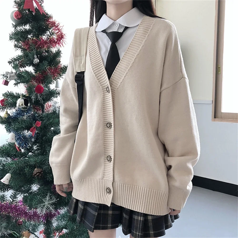 College style women\'s cardigan spring and autumn 2024 new middle and high school student sweaters preppy girls cardigans coats