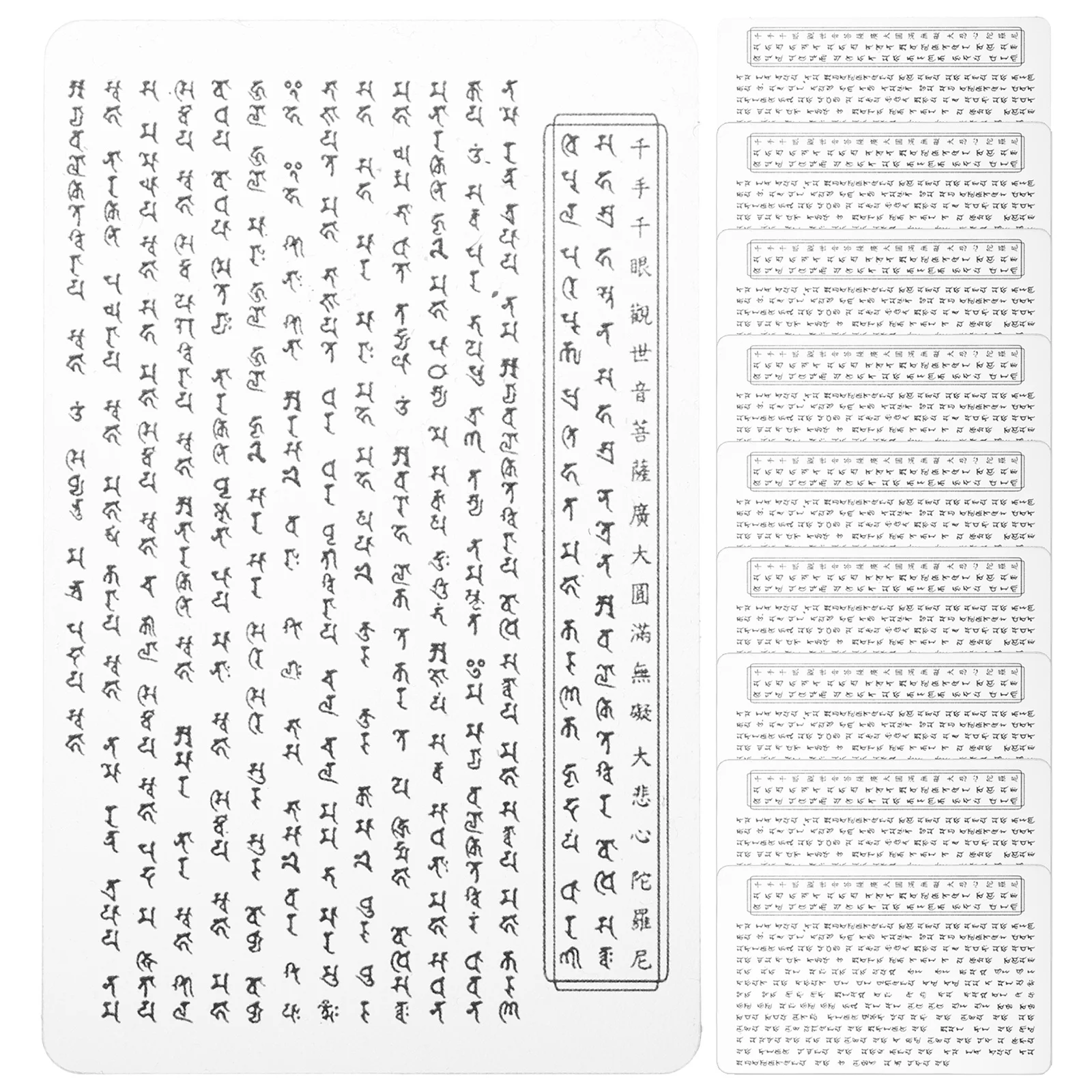 

Transparent Clear Sanskrit Card Set PVC Feng Shui Buddha Amulet Protection Card Spiritual Symbol Chinese Amulet