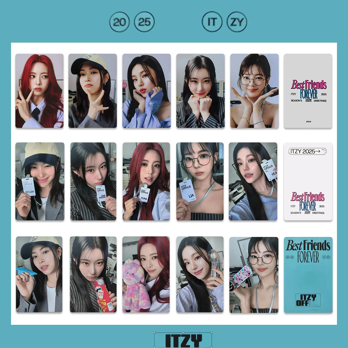 5 шт./компл. KPOP ITZY 2025 сезонная фотокарта с двусторонней печатью, ЛОМО-карта YEJI CHAERYEONG YUNA LIA, подарки