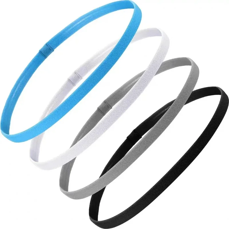 1PCs Simple unisex sports hairband non-slip silicone strip sweat guide elastic headbands yoga running fitness hair accessories image 5