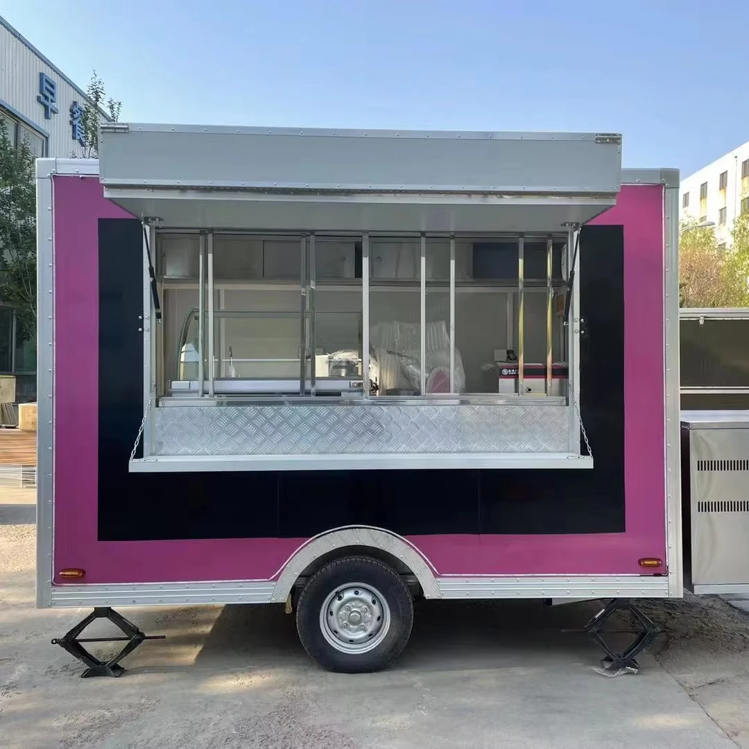 DOT Food Trailer 10ft Mini Truck with Glass Windows Verified Suppliers for BBQ Food Truck Hot Dog Cart