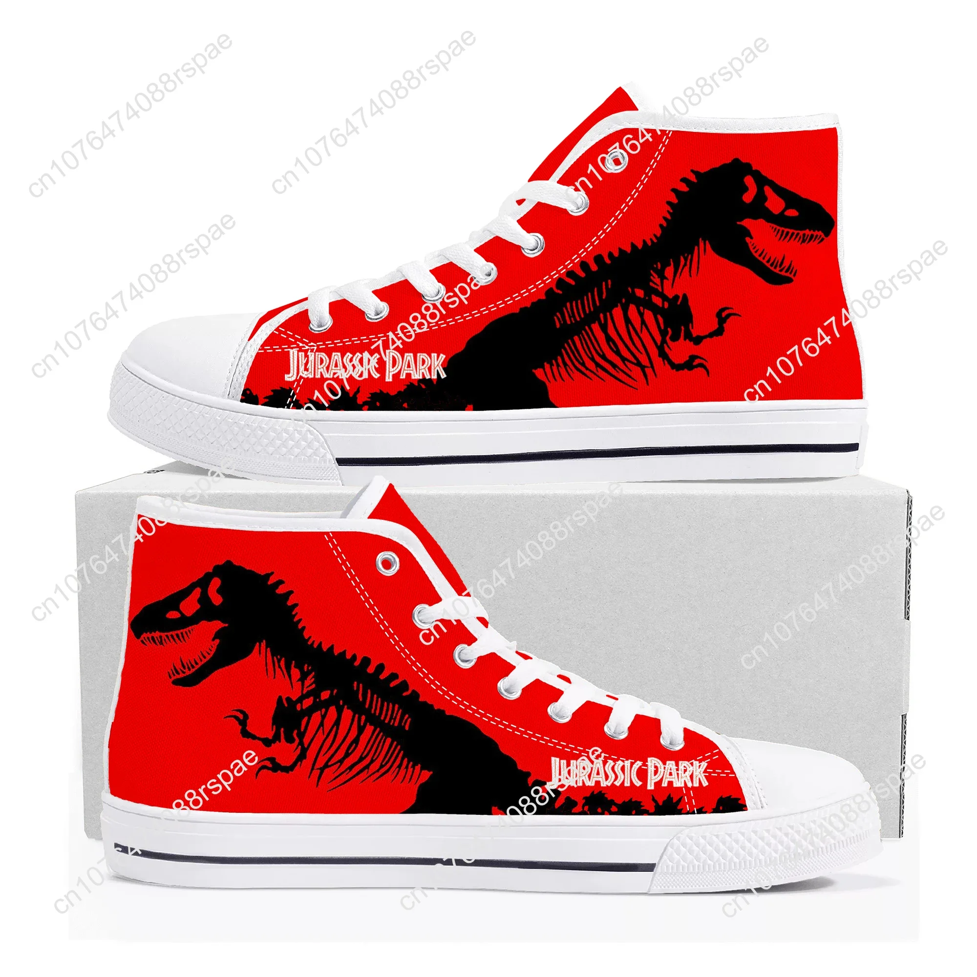 Dinosaur World Jurassic Park High Top Sneakers High Quality Mens Womens Teenager Canvas Sneaker Casual Couple Shoes Custom Shoe