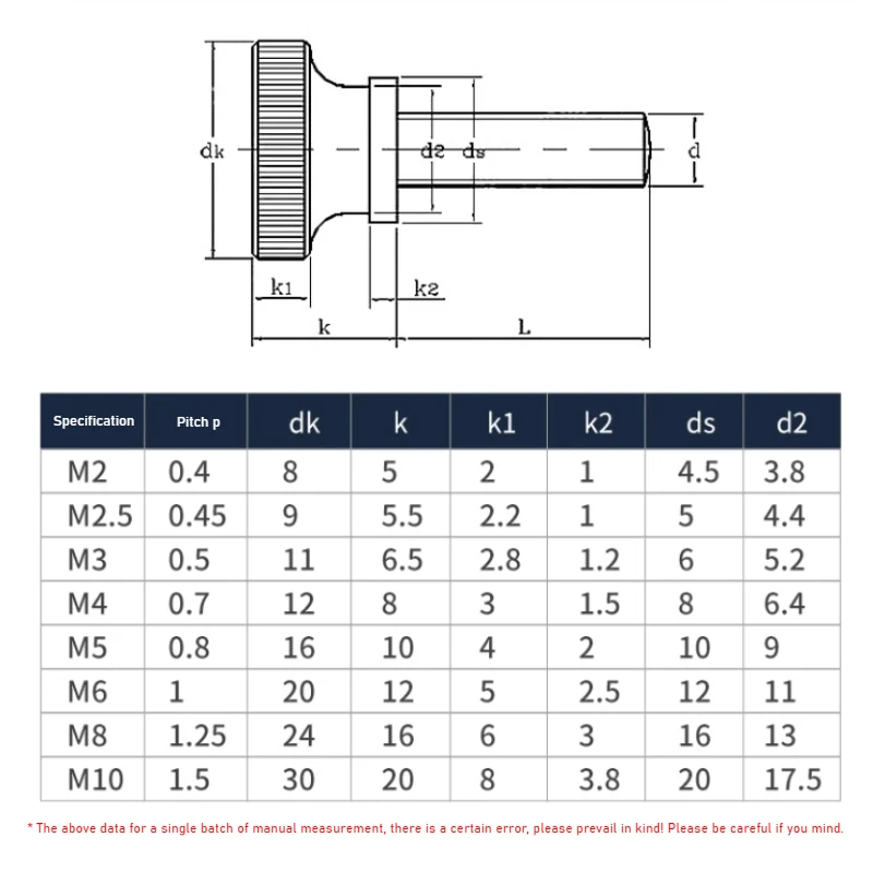 304 Stainless Steel Knurled Step High Head Hand Tightening Adjusting Screws GB834 M2 M2.5 M3 M4 M5 M6 M8 M10